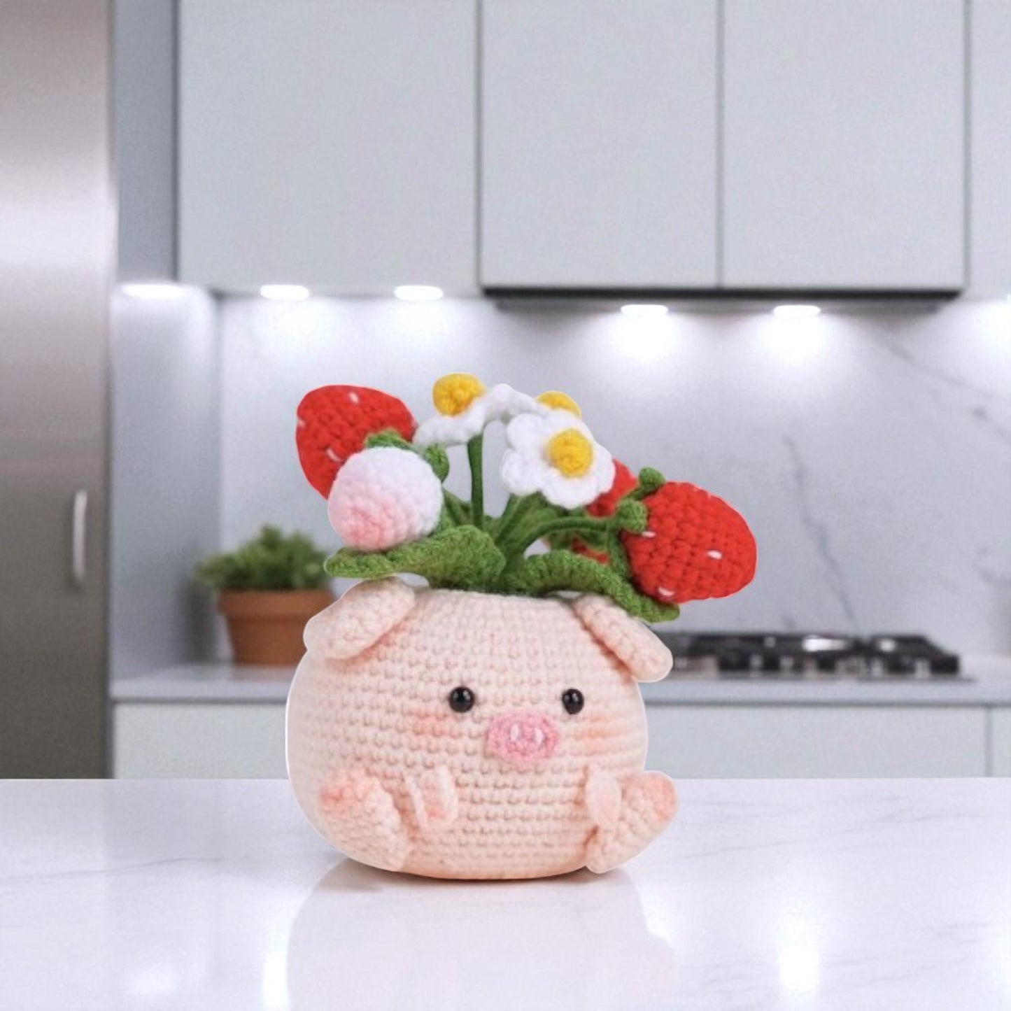 5PDF Crochet patterns Pots + BONUS, Bunny and pig Pot Crochet Pattern, Flower Pot Crochet Pattern, adorable crafts