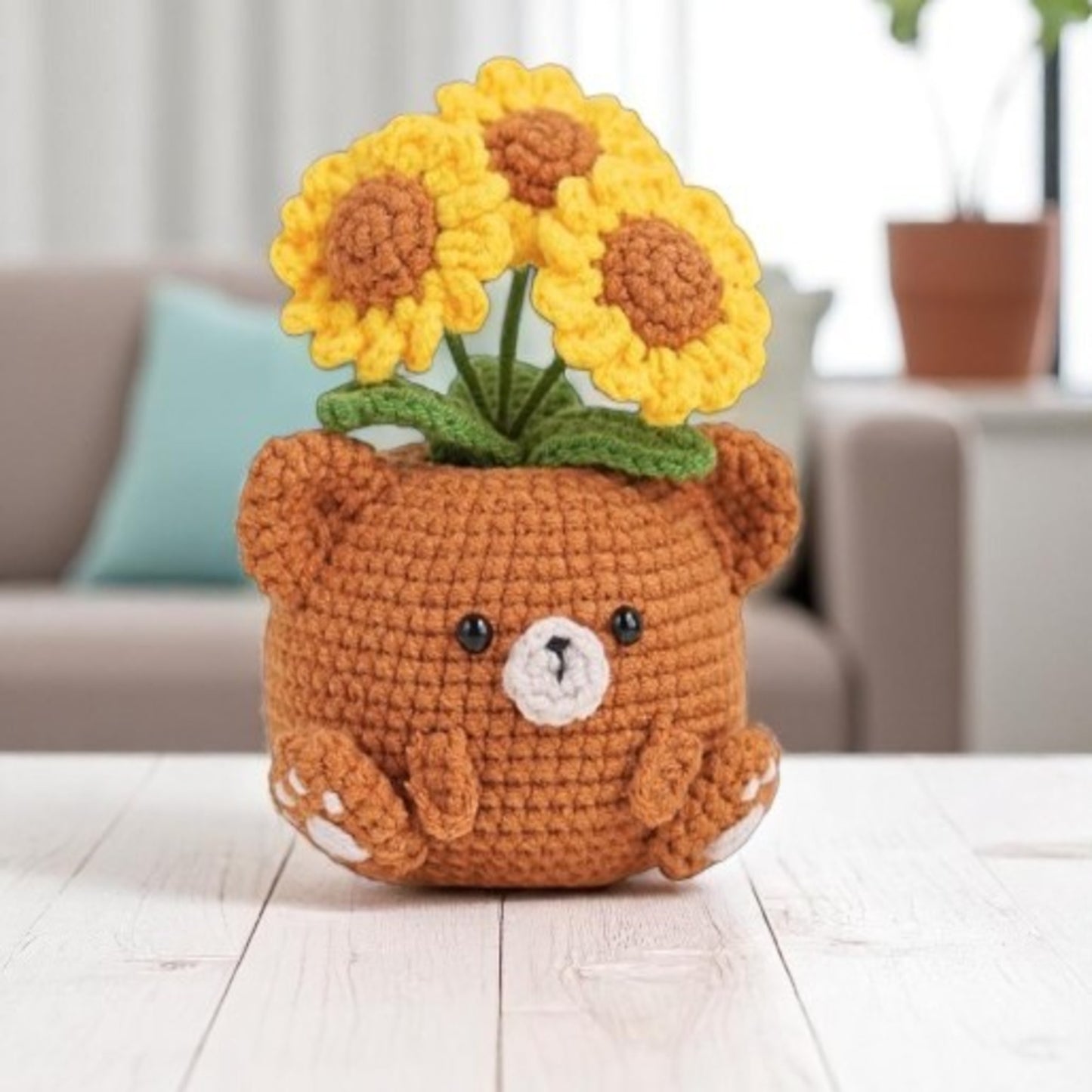 5PDF Crochet patterns Pots + BONUS, Bunny and pig Pot Crochet Pattern, Flower Pot Crochet Pattern, adorable crafts