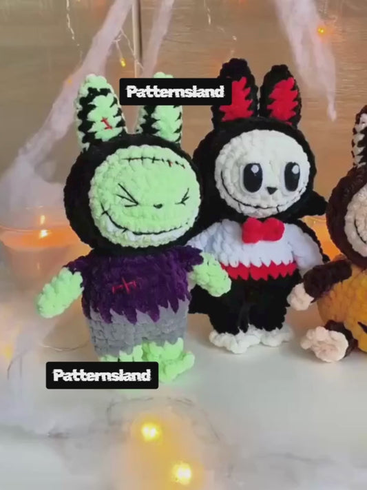 Halloween Labubu CROCHET PATTERN PDF, Amigurumi Labubu Plushies