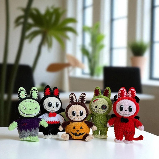 Halloween Labubu CROCHET PATTERN PDF, Amigurumi Labubu Plushies
